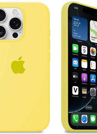 Силиконовый чехол для iphone 13 pro с закрытым низом silicone case желтый mellow yellow 51 (бампер)