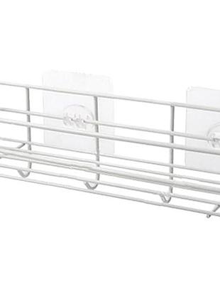 Настінна металева полиця stenson td01330/r33452 з 4 гачками (27.5 x 10 x 10 см)