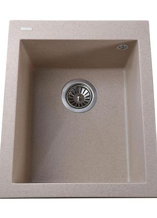 Гранитная мойка globus lux lama песчаный 410х500мм-а0004