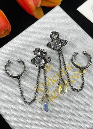 Серьги каффы vivienne westwood люкс качество