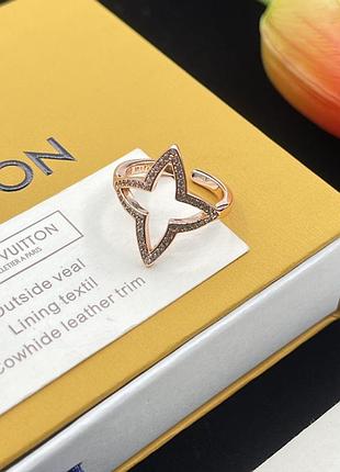 Кольцо луи виттон monogram star rose gold люкс качество