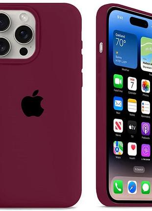 Силиконовый чехол для iphone 12 pro max с закрытым низом бордовый marsala 52 silicone case (бампер)