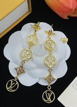Серьги луи виттон monogram charms люкс качество