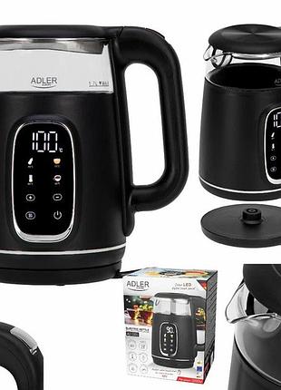 Електрочайник adler ad 1305 black silver 2200вт 1.7л gb-81