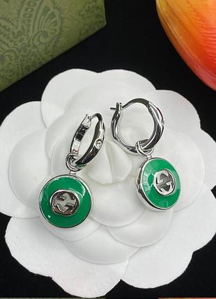 Сережки "emerald emblem silver lux" — стильний акцент у дусі італійської елегантності