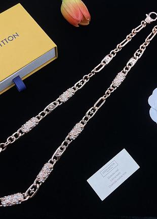 Ланцюг луї віттон chain links pink gold мультифункціональне кольє/пояс преміум'якість