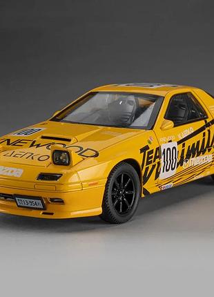 Машинка mazda rx-7 1:24 металева колекційна модель авто інерційна, світяться фари, звукові ефекти