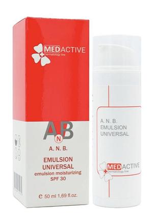 Універсальна зволожувальна емульсія spf 30/a. n. b. emulsion universal emulsion moisturizing spf 30 ph — 6,0-7,0/medactive