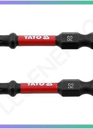 Отверточная насадка yato torx t25 50 мм hex 1/4 2 шт для ремонта и монтажа