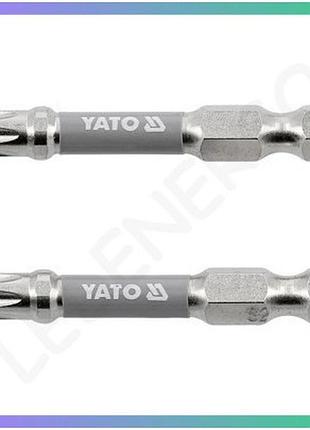 Отверточная насадка yato torx t30 х 50 мм hex 1/4 никель 2 шт для ремонта инструментов