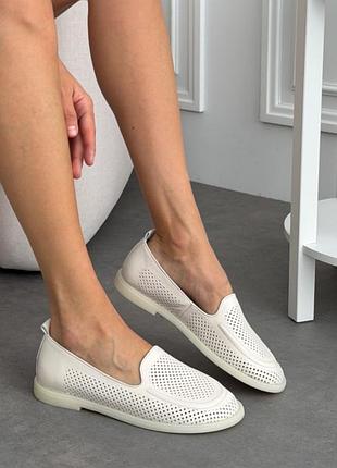 Женские лоферы barefoot анатомические летние айвори натуральная кожа 11426