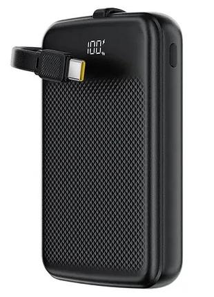 Умб acefast m13 pd22.5w power bank with cable 10 000 mah black