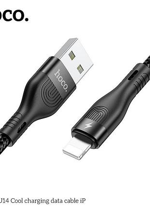 Кабель hoco lightning cool charging data cable du14 |1m, 3a| 6