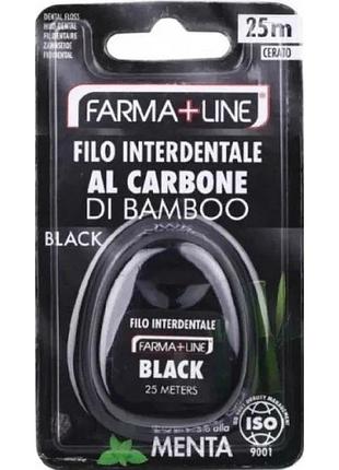 Зубная нить farma line с бамбуковым углем, 25 м