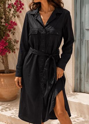 Сукня-сорочка чорна з віскозою м, 2xl/3xl