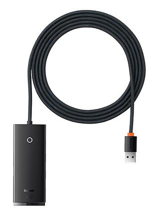 Hub адаптер baseus lite series 4-port usb-a hub adapter (usb-a to usb 3.0*4/1type-c) |2m, 3a, 500mb/s|