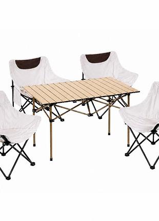 Набор раскладной туристической мебели folding camping стол для пикника 120 см со стульями 4 шт 43759