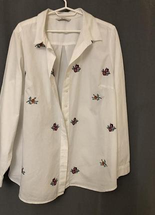 Біла жіноча блузка з вишивкою, розмір l , xl бренд tu