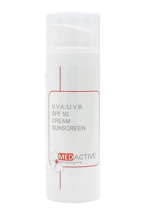 Сонцезахисний крем spf 50/u.v.a./u.v.b. spf 50 cream sunscreen ph — 6,0-7,0/medactive