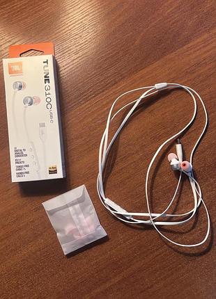 Проводные наушники jbl tune 310c usb-c белого цвета