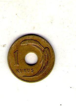 Турция 1 кушеница, 1948 год латунь, 2.25g, ø 18.2mm no3192