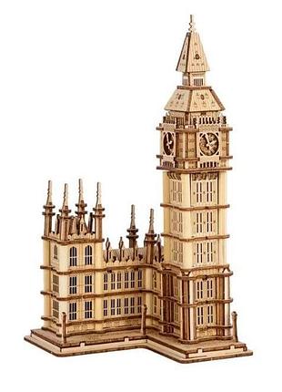 Деревянный 3d-пазл конструктор биг бен rokr big ben hy807 (198 деталей)