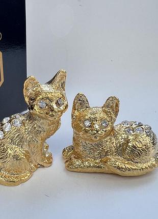 Фигурки с камнями swarovski пара кошек по 3,5 см 160690