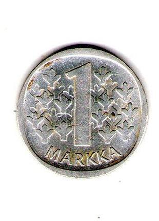 Финляндия δ республика финляндия (suomi) 1 марка, 1965 год серебро 0.350, 6.4g, ø 24mm no1968