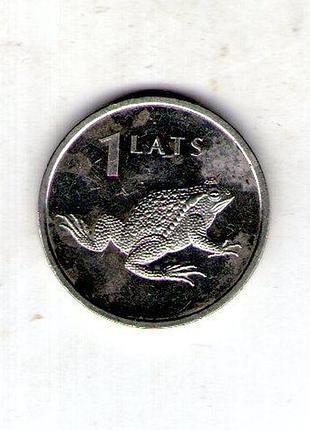 Латвия query вторая республика (latvija) 1 лат, 2010 ропухая медно-никелевый сплав, 4.8g, ø 21.75mm no3190