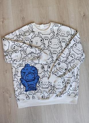 Мужской белый свитшот худи джемпер кофта размер l xl