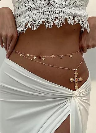 Набір ланцюжків на тіло body chain або на шию з хрестом