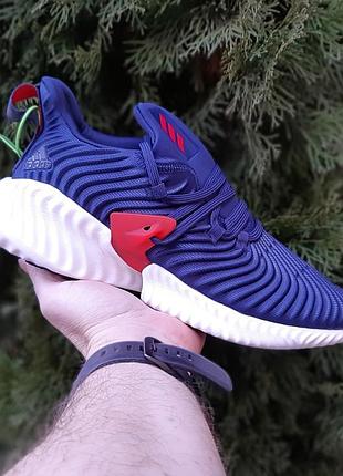 Adidas alphabounce instinct синие с красным