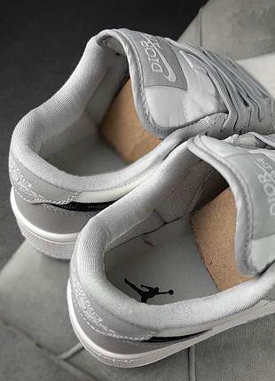 Nike air j0rdan 1 белые с серым диор