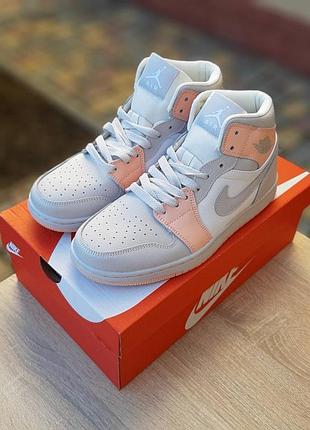 Nike air j0rdan 1 серые с пудрой sin