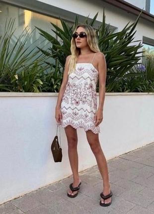 Сарафан платье zara з вишивкою сукня плаття вышивание вишивка