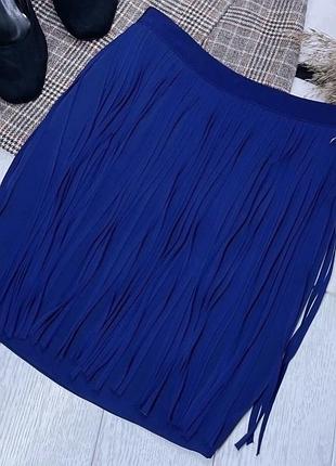 Коротка спідниця zara m  спідниця з бахромою синя спідниця зара