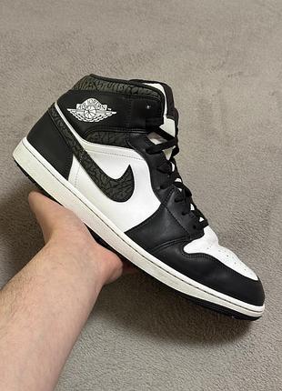 Air jordan 1 mid se panda elephant 49.5р 33см кросівки оригінал