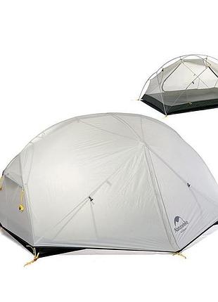 Намет для кемпінгу naturehike mongar 20d, модель nh17t007-m, двомісний, сірий