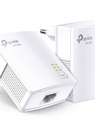 Комплект tp-link tl-pa7017 (2× powerline адаптеров, homeplug av2, gigabit, 300м, 128-bit aes)