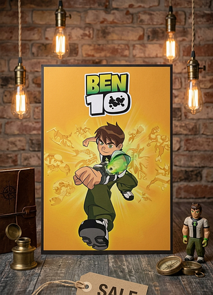 Плакат постер на крафтовой бумаге бен 10 (ben 10) 42х30 см