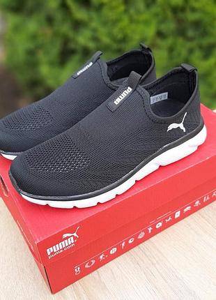 Puma тапки чёрные на белой