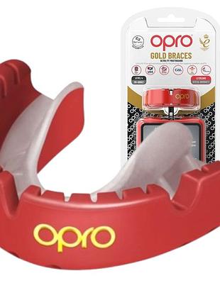 Капа opro gold braces под брекеты взрослая (вик 11+) red/pearl (art.102506003)