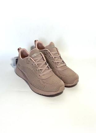 Оригінал кросівки skechers bobs squad 32509 ltpk оригинал скечерс сітка літо бежеві