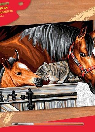 Детская картина по номерам sequin art - трио в конюшне painting by numbers junior (sa1523)