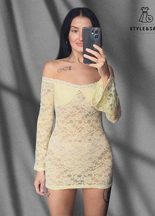 Нежное кружевное платье мини shein