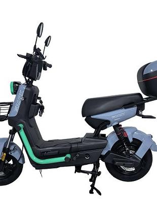 Велосипед с электромотором spark boost 14" 72v/1200w/25ah серый с бирюзовым