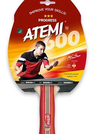 Ракетка для настольного тенниса atemi 600 dt1-10042, размер (eu) - one size