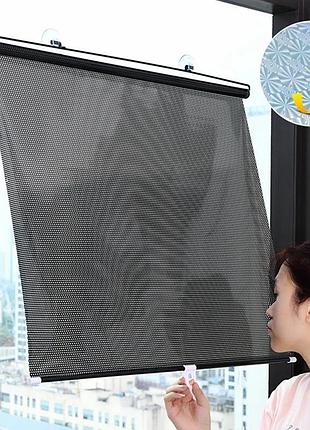 Шторка солнцезащитная автомобильная r94429-58, на присосках, 125×58 см, черная