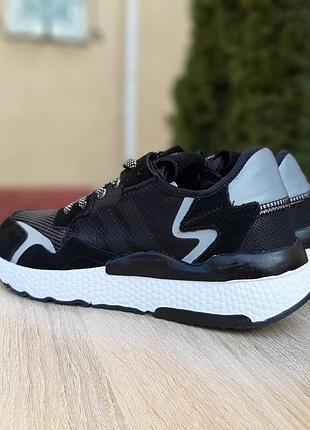 Adidas nite jogger чёрные на белой