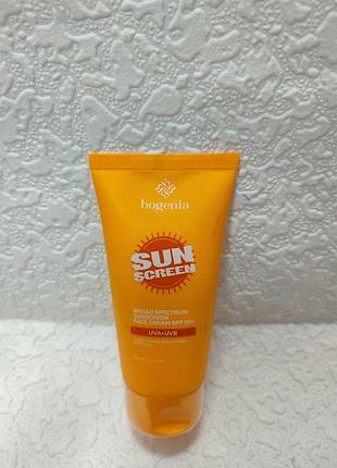 Сонцезахисний крем для обличчя bogenia sunscreen face cream spf 50+, 50 мл.